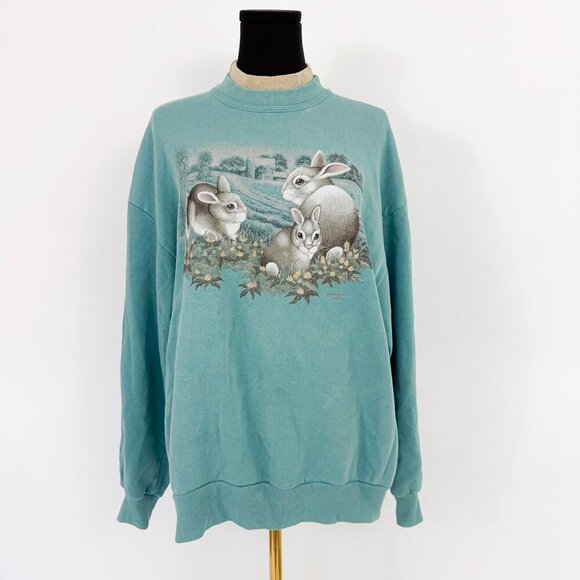 Tops - VINTAGE 80S 90S STYLE BUNNY GRAPHIC CREW NECK